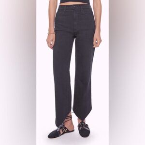 Mother The Dagger Flood Straight‎ Leg Jeans Pitch Black Wash Size 27 NWT